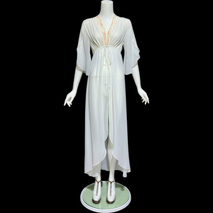JONQUIL Diane Samandi dressing gown, vintage 1990s amazingly sheer feather weight bridal Robe
