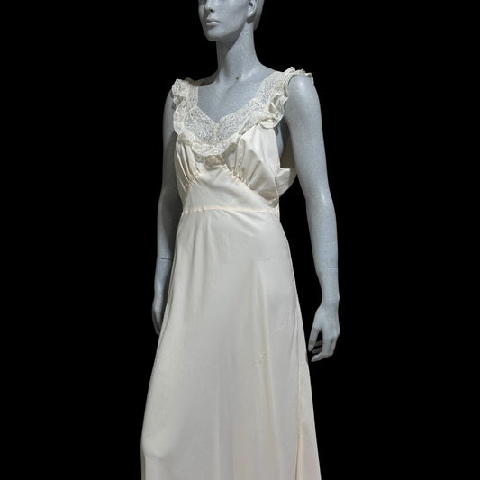Marshall Field, 1940s Pale Pink bias cut Nightgown: Vintage Old Hollywood Slip Dress