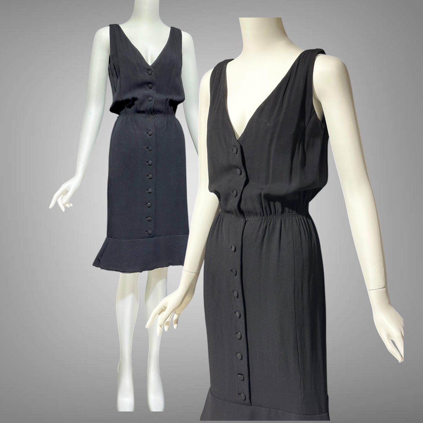 GEOFFREY BEENE vintage 1960s little black evening cocktail dress