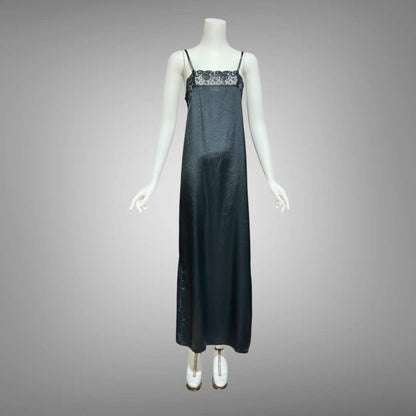 CHLOE Lingerie, vintage 1990s nightgown slip dress, black shift negligee
