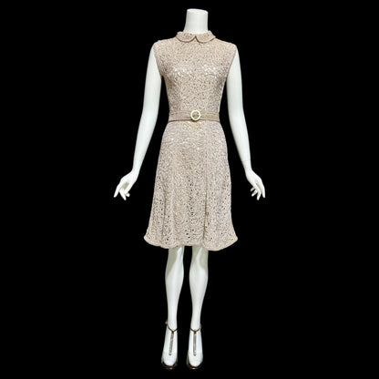 1930s vintage Ribbon Dress, Dusty Mauve shirt day dress with peter pan collar