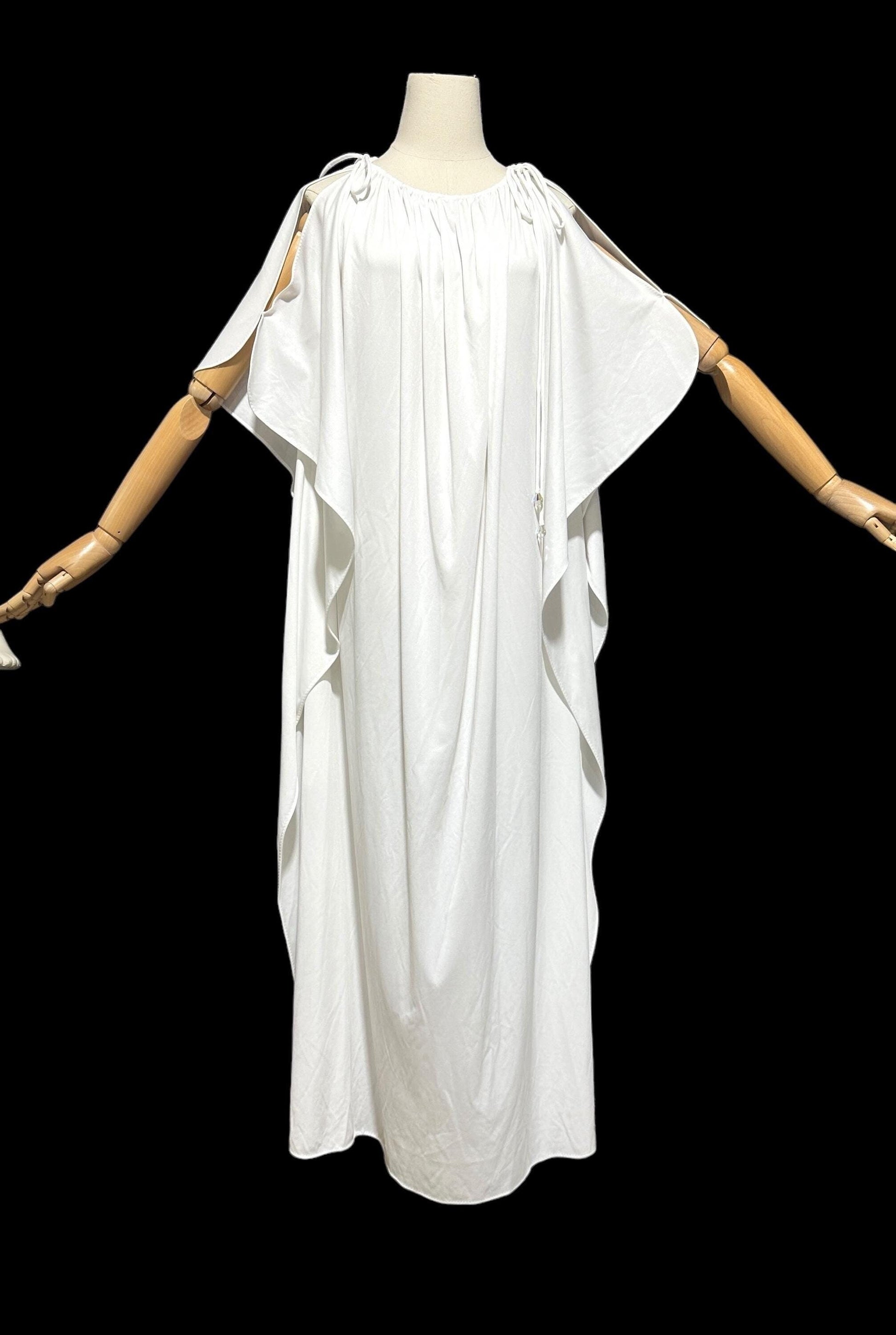 LUCIE ANN BEVERLY Hills 1960s vintage caftan, white grecian goddess kaftan evening gown house dress