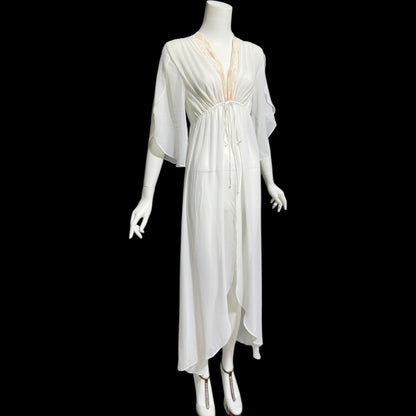 JONQUIL Diane Samandi dressing gown, vintage 1990s amazingly sheer feather weight bridal Robe