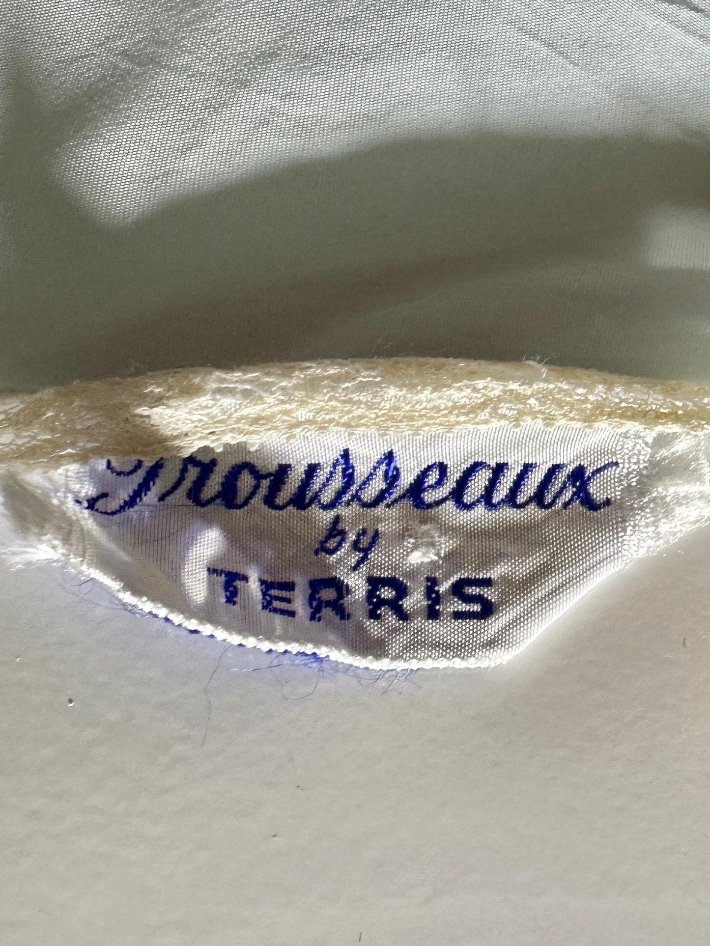 TROUSSEAUX vintage 1940s nightgown slip dress, powder blue rayon lingerie dress, full length