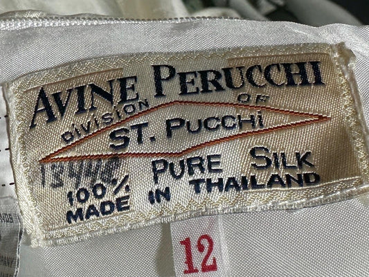 ST PUCCHI vintage 1980s wedding dress, Avine Perucchi, The BACK! white 100% Thai silk ball gown