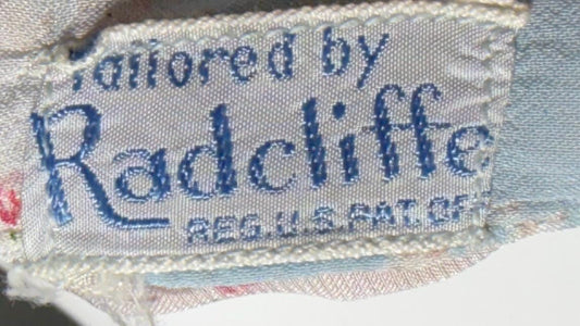 RADCLIFFE vintage nightgown robe set, 1940s FLORAL blue bias cut lingerie slip dress peignoir