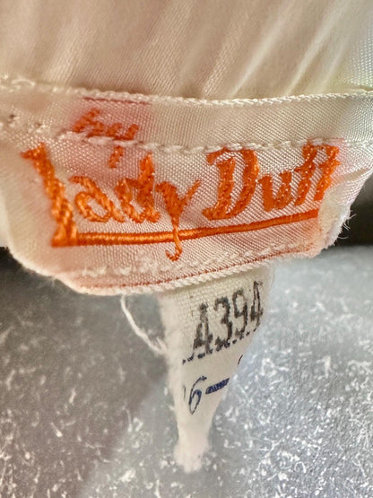 LADY DUFF Vintage 1940s Nightgown Robe Set, Bridal White Peignoir Dressing Gown & Slip Lingerie Dress
