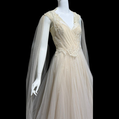 DAVID FIELDEN vintage wedding dress, Sposa Y2K cupcake tulle 3 pcs bridal ball gown