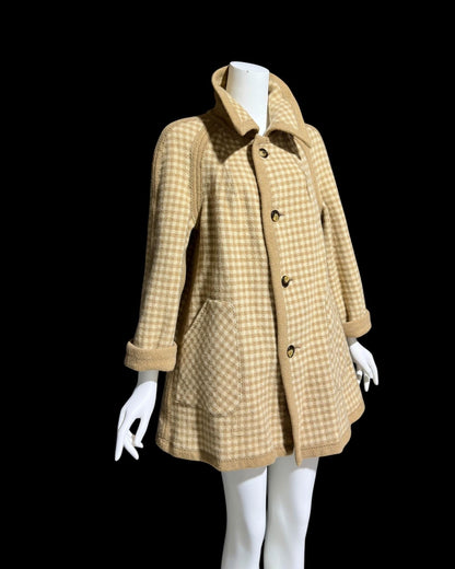 COUNTRY PACER, vintage 1960s Mod swing jacket, reversible double faced wool, button front coat