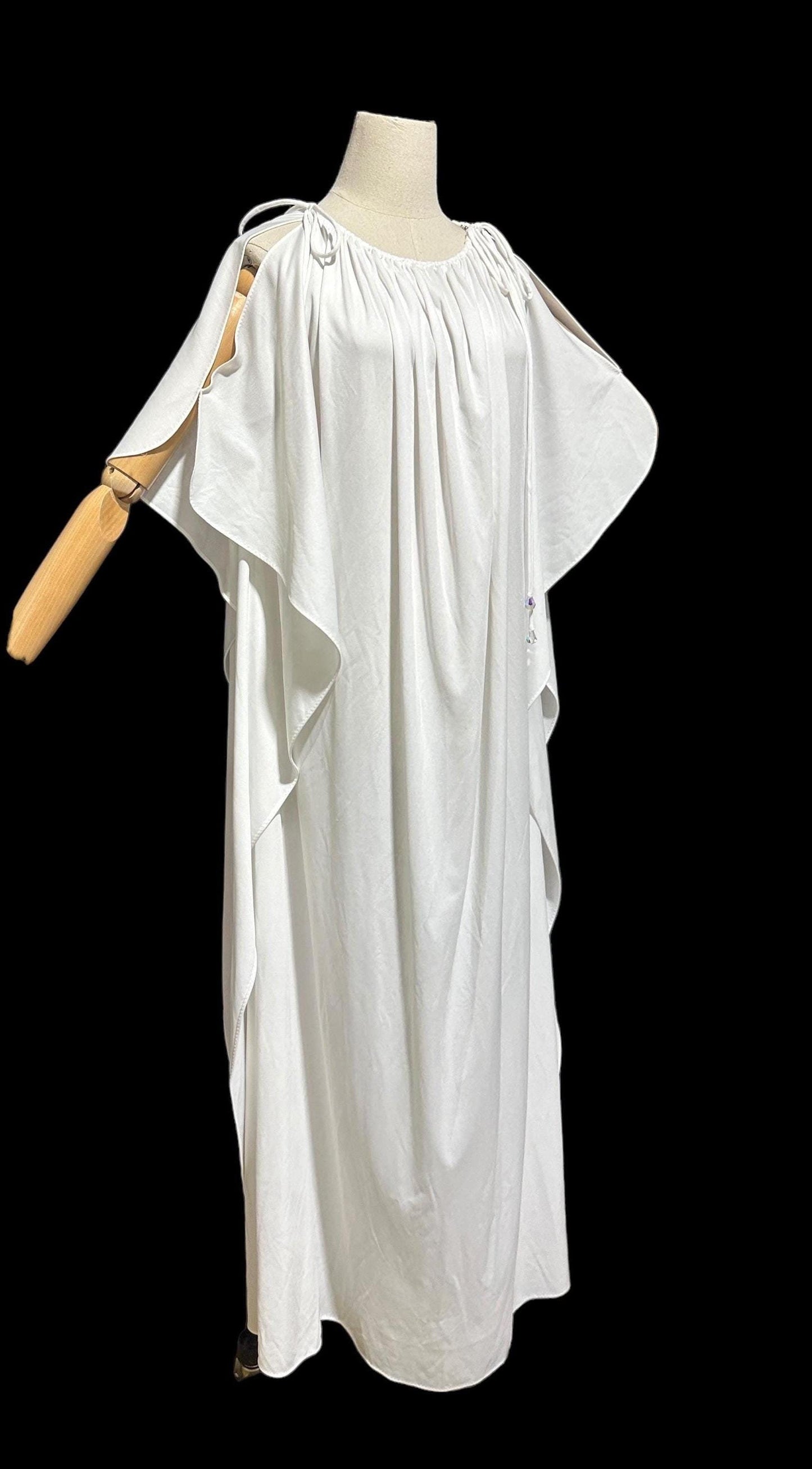 LUCIE ANN BEVERLY Hills 1960s vintage caftan, white grecian goddess kaftan evening gown house dress