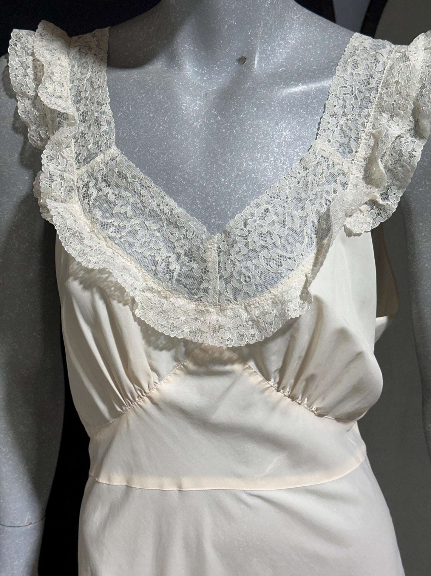 Marshall Field, 1940s Pale Pink bias cut Nightgown: Vintage Old Hollywood Slip Dress