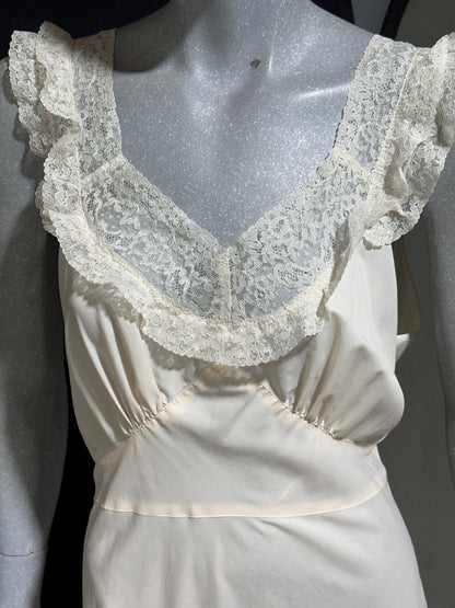 Marshall Field, 1940s Pale Pink bias cut Nightgown: Vintage Old Hollywood Slip Dress