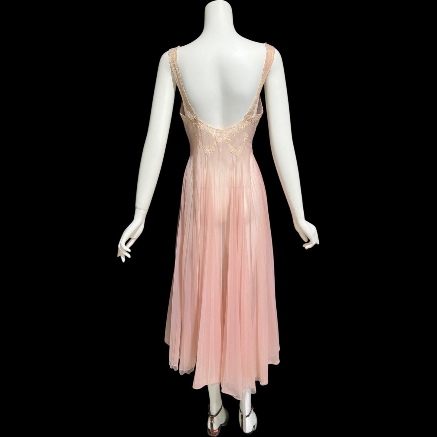 VANITY FAIR Peignoir set, Vintage 1940s Dusty Pink pleated bridal slip dress and robe