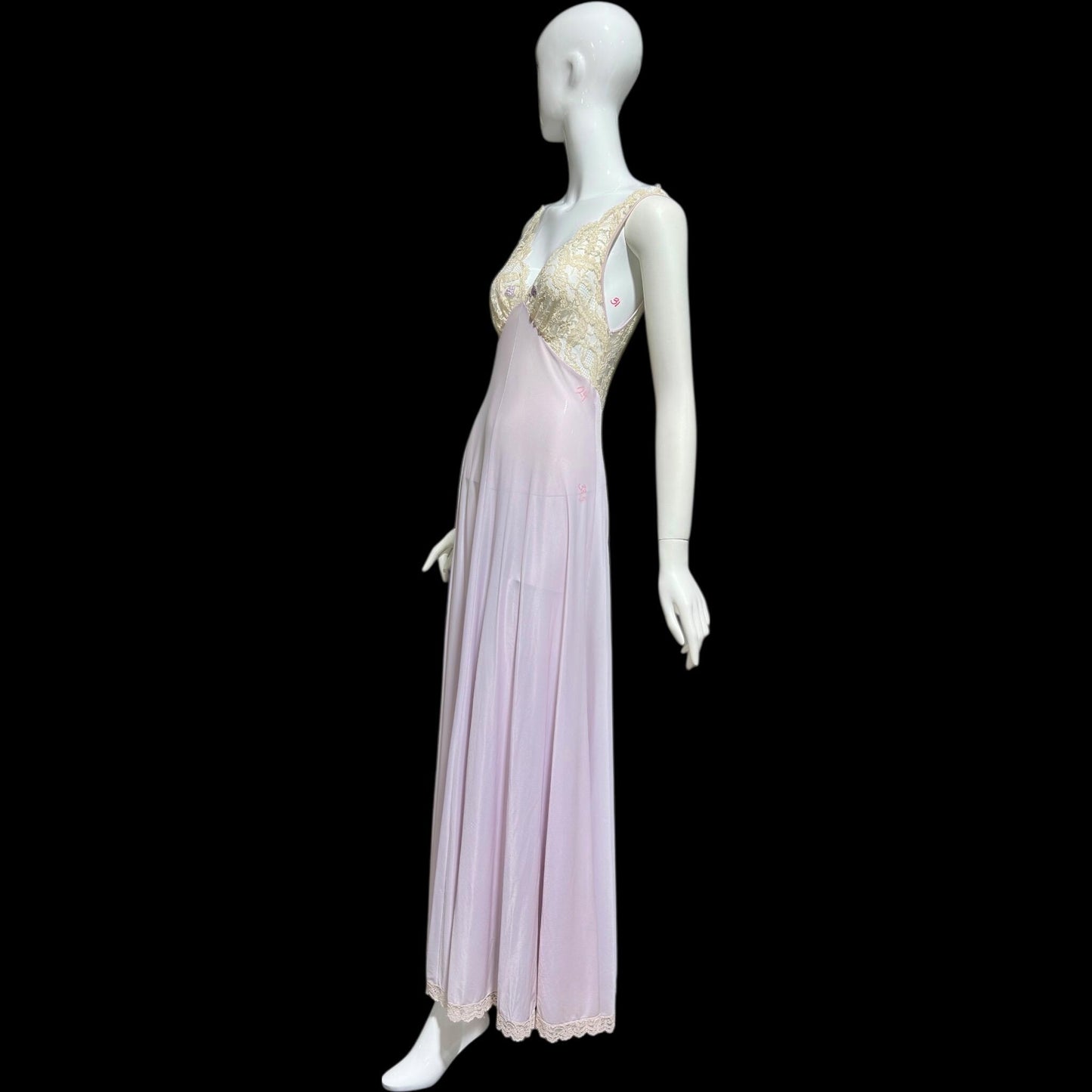 CLAIRE SANDRA by Lucie Ann vintage 1960s Nightgown: Powder Lavender Jersey Knit Gown