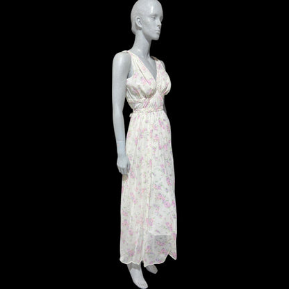 EVE STILLMAN for GRACETTE vintage 1950s Nightgown Slip Dress: floral Grecian Goddess Gown
