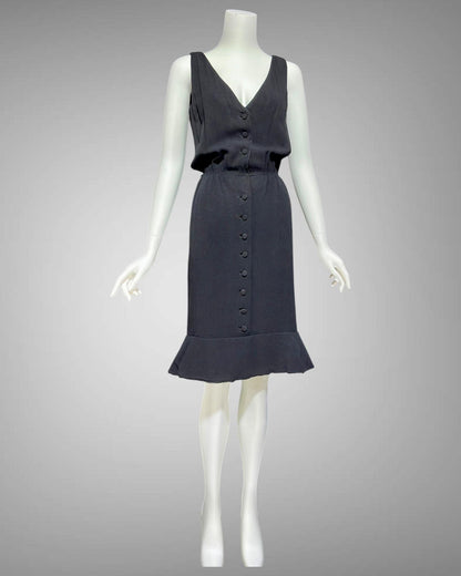 GEOFFREY BEENE vintage 1960s little black evening cocktail dress
