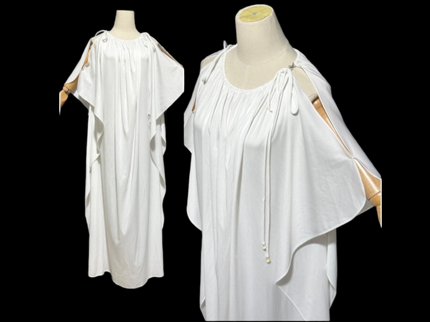 LUCIE ANN BEVERLY Hills 1960s vintage caftan, white grecian goddess kaftan evening gown house dress