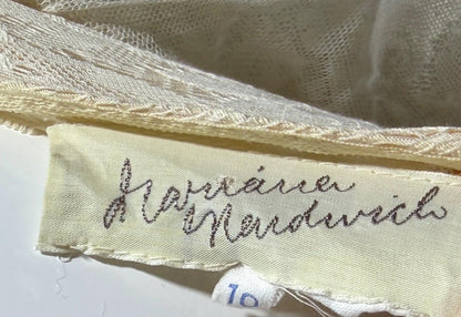 MARIANA HARDWICK vintage 1980s wedding dress, Cream lace & tulle romantic midi gown