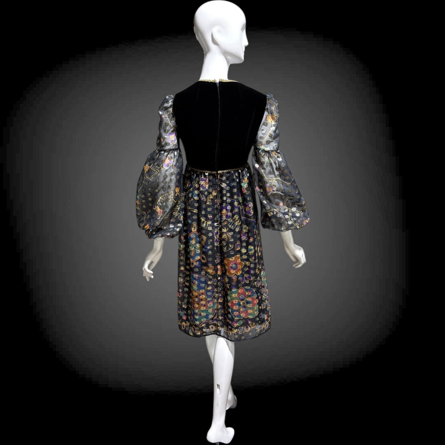 LORD & TAYLOR Vintage 1960s cocktail dress, Malcolm Starr Babydoll Empire Waist evening party dress