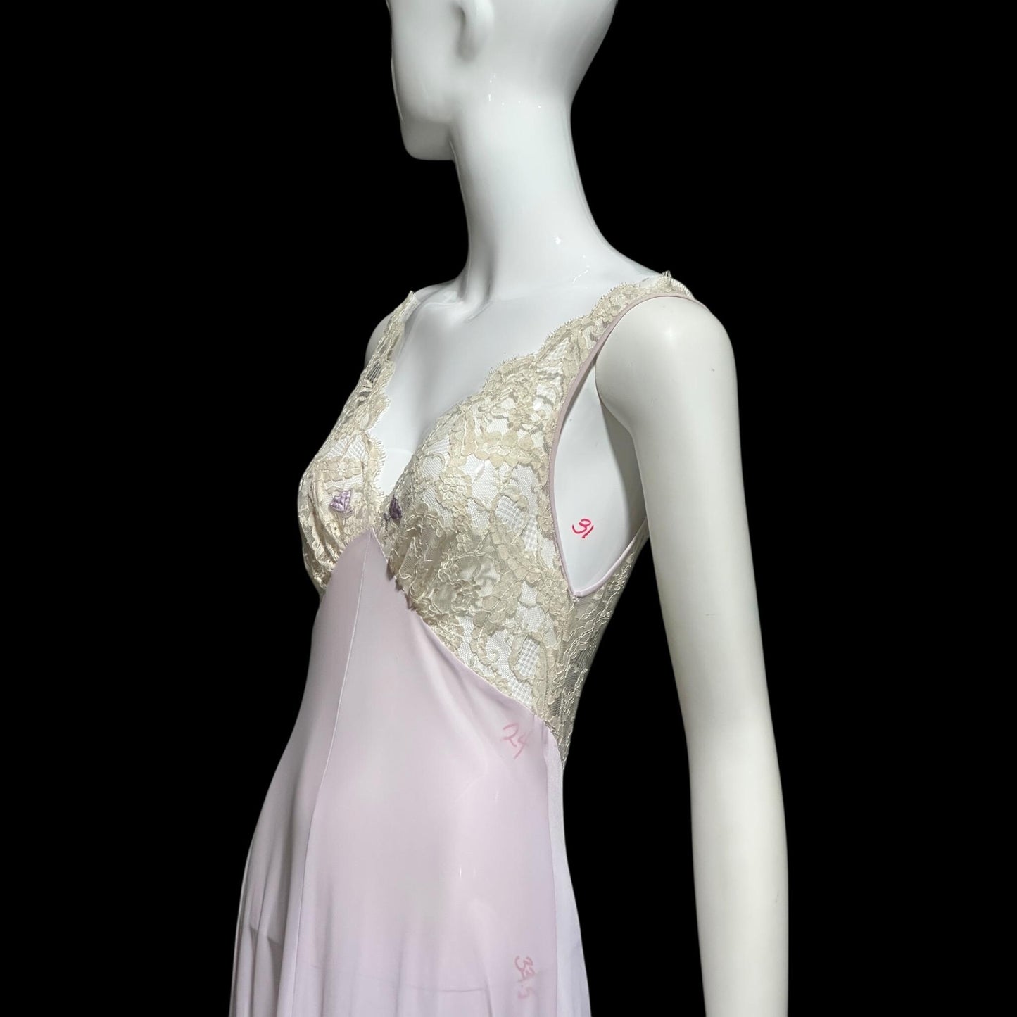 CLAIRE SANDRA by Lucie Ann vintage 1960s Nightgown: Powder Lavender Jersey Knit Gown