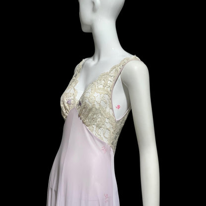 CLAIRE SANDRA by Lucie Ann vintage 1960s Nightgown: Powder Lavender Jersey Knit Gown