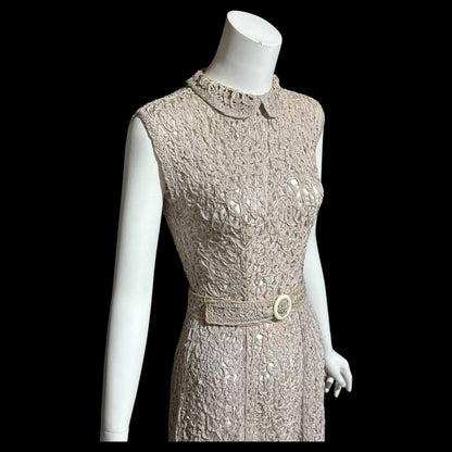 1930s vintage Ribbon Dress, Dusty Mauve shirt day dress with peter pan collar