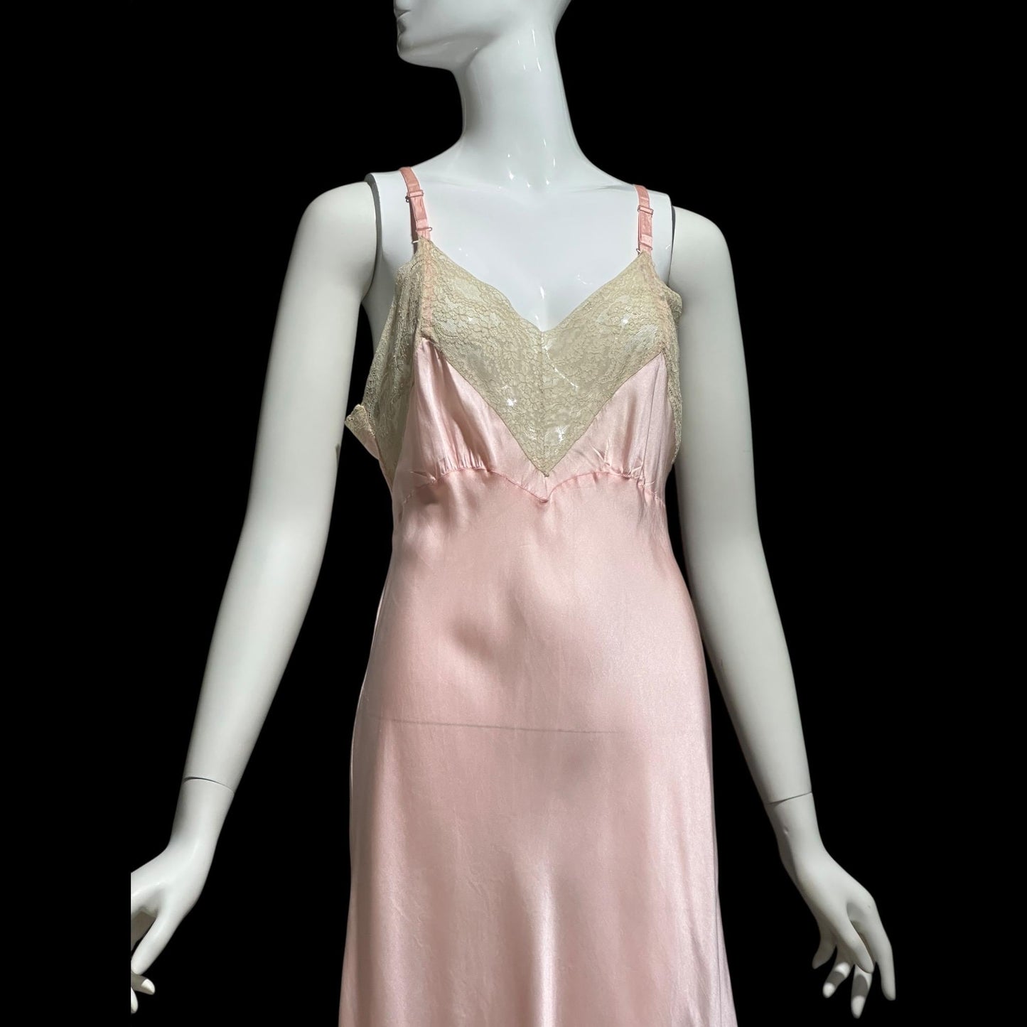 Barbara Lee, 1930s Rayon & Silk Slip Dress: Vintage Bias Cut Pale Pink Bemberg Nightgown