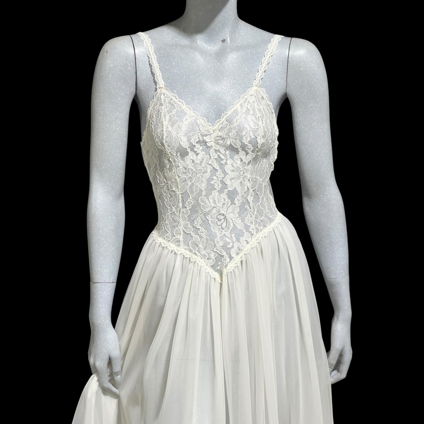 HENSON Kickernick vintage 1950s peignoir slip dress set, frothy white lacy nylon bridal nightgown robe set, THOSE SLEEVES