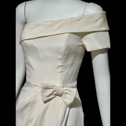 TOMASZ STARZEWSKI Saks Fifth Ave, vintage 1990s wedding dress, silk one shoulder bridal gown, London Designer gown