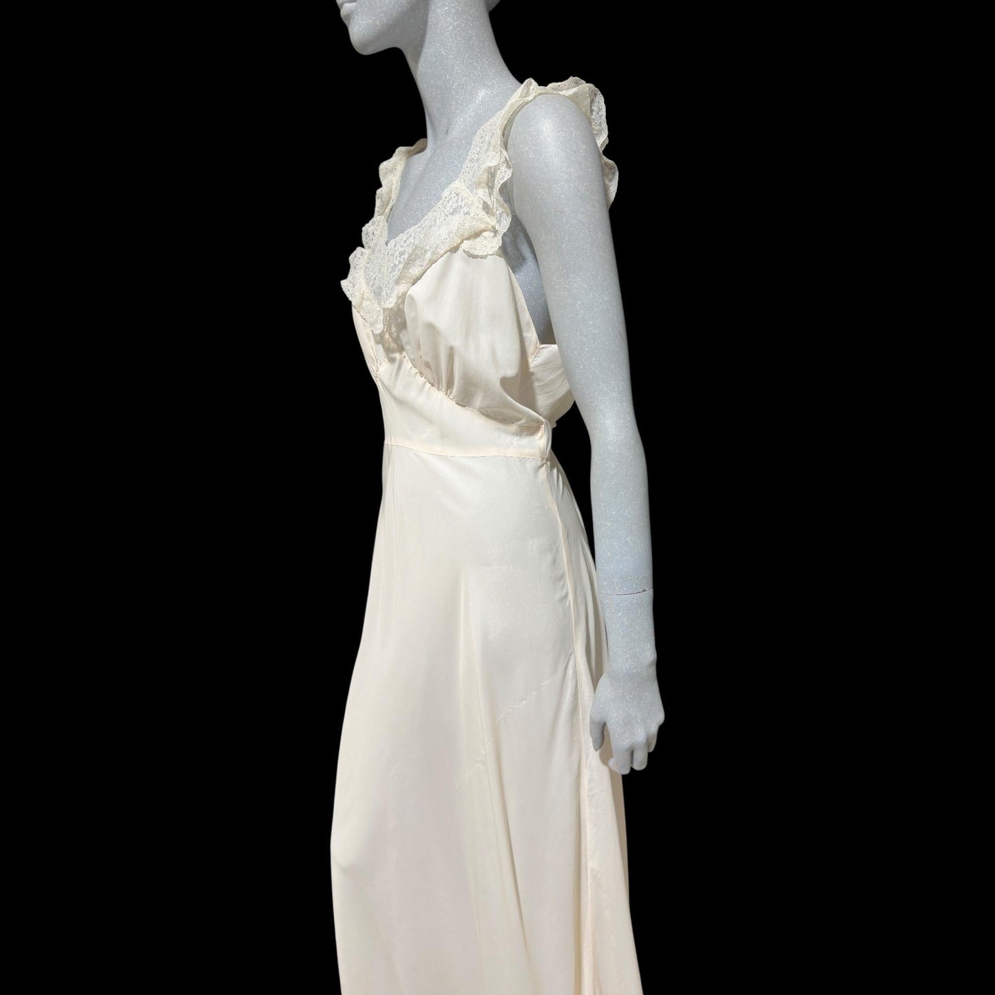 Marshall Field, 1940s Pale Pink bias cut Nightgown: Vintage Old Hollywood Slip Dress