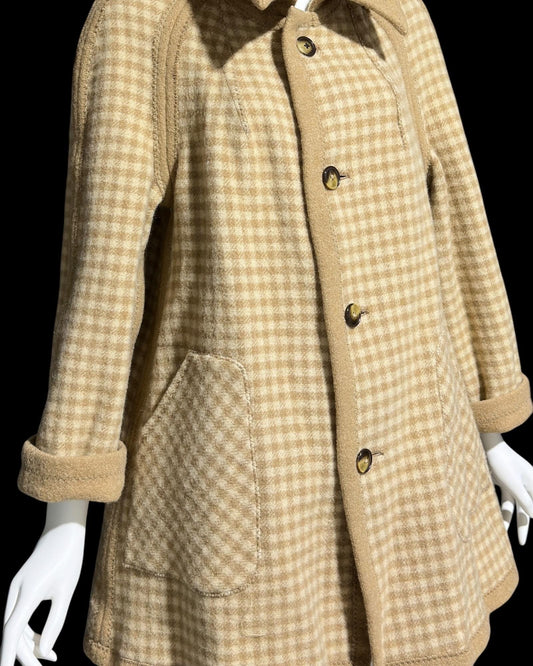 COUNTRY PACER, vintage 1960s Mod swing jacket, reversible double faced wool, button front coat