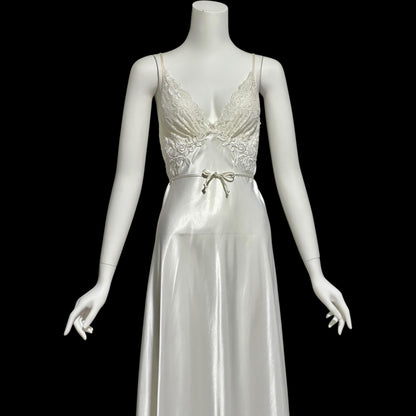 JONQUIL Diane Samandi, vintage 1980s White bridal peignoir dressing gown and slip dress