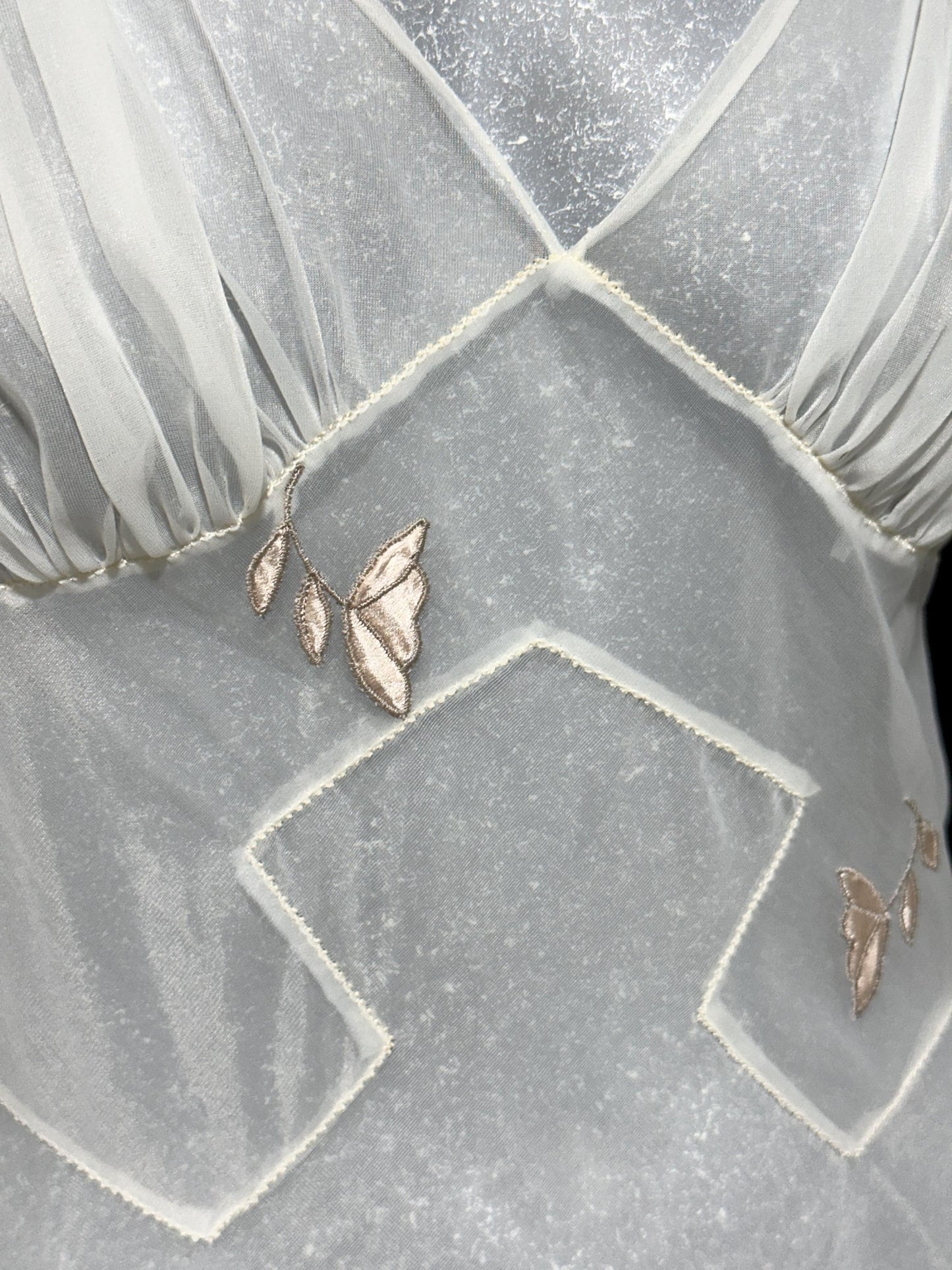 LUCIE ANN Lingerie Vintage 1950s Nightgown: Totally Sheer white full sweep night gown