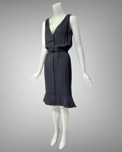 GEOFFREY BEENE vintage 1960s little black dinner & cocktails dress or day dress