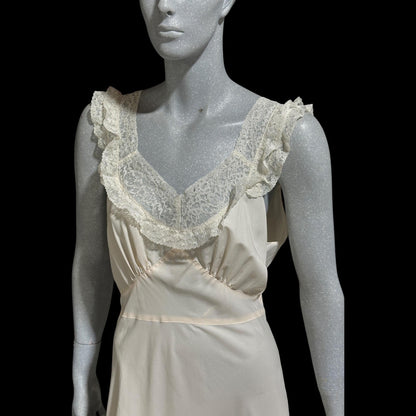 Marshall Field, 1940s Pale Pink bias cut Nightgown: Vintage Old Hollywood Slip Dress