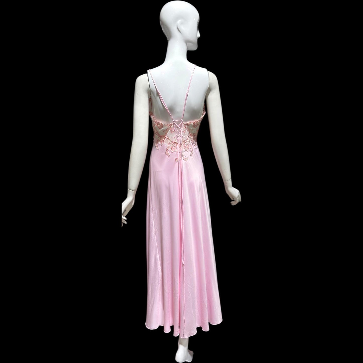 TERESA vintage Y2K nightgown robe set, Made in Italy, sheer pink lace sheath slip dress and peignoir set