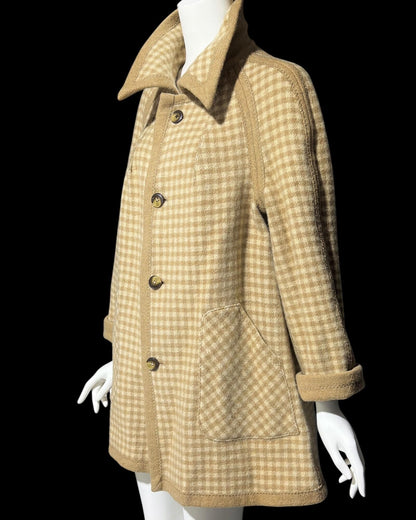 COUNTRY PACER, vintage 1960s Mod swing jacket, reversible double faced wool, button front coat