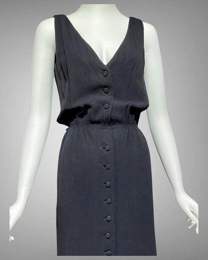 GEOFFREY BEENE vintage 1960s little black dinner & cocktails dress or day dress