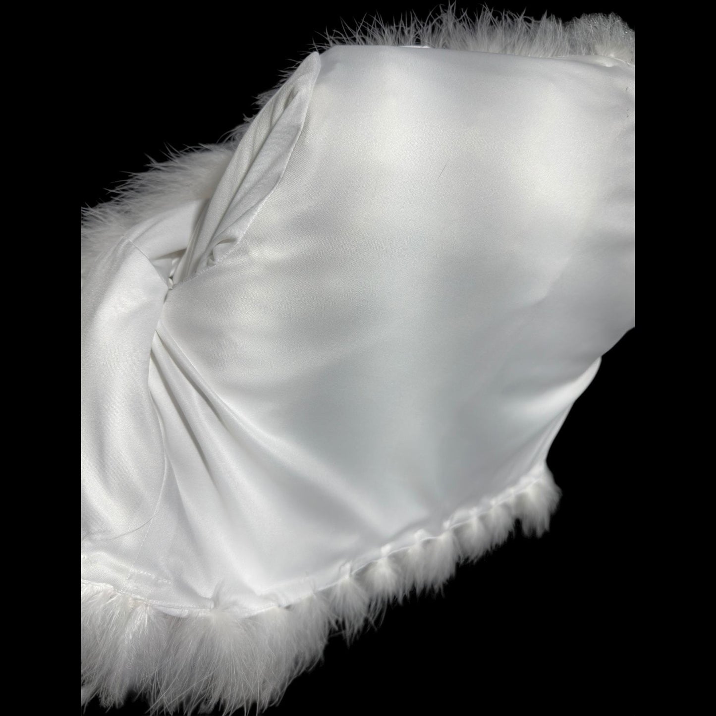 1980s Vintage Marabou Feather Cropped Jacket: Snowy White Bridal Wedding Evening Topper