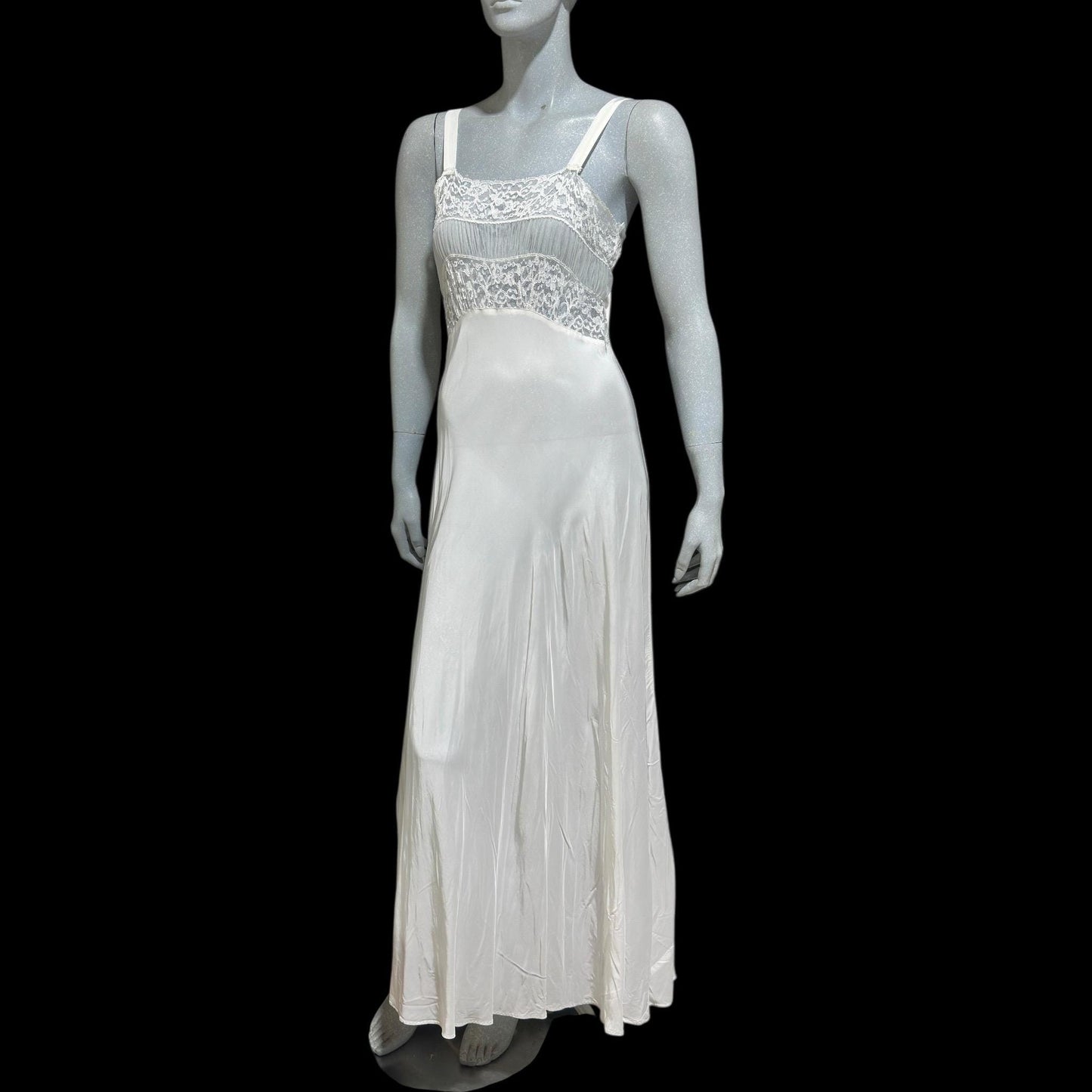 TULA Vintage 1940s Nightgown Robe Set: Bridal White Peignoir Dressing Gown & Slip Dress