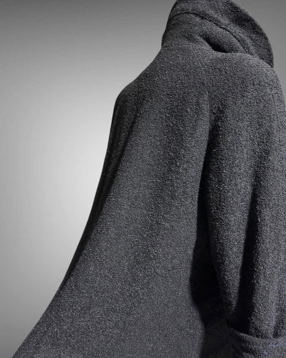 1940s vintage evening swing coat, black nubby wool jacket