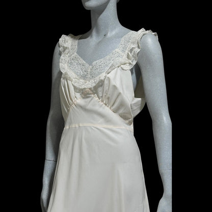 Marshall Field, 1940s Pale Pink bias cut Nightgown: Vintage Old Hollywood Slip Dress