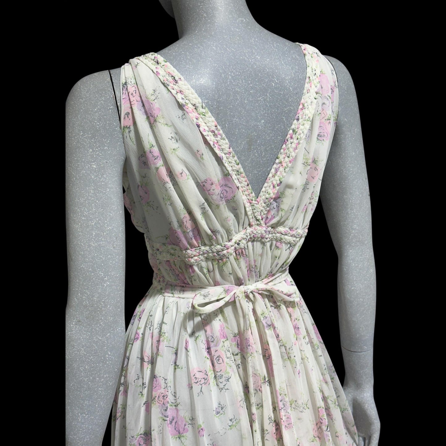 EVE STILLMAN for GRACETTE vintage 1950s Nightgown Slip Dress: floral Grecian Goddess Gown