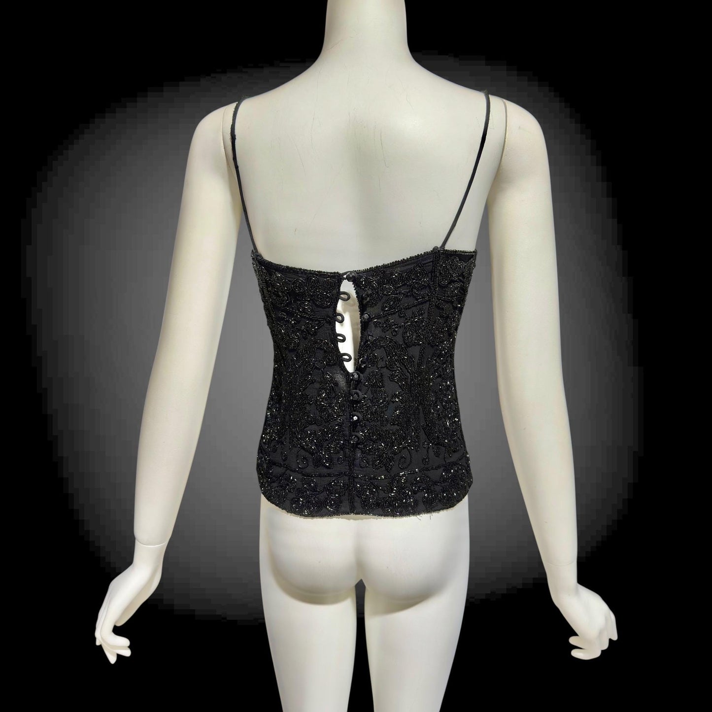 EAVIS and BROWN vintage 1980s Beaded Silk Camisole Top, Evening Wear