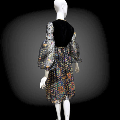 LORD & TAYLOR Vintage 1960s cocktail dress, Malcolm Starr Babydoll Empire Waist evening party dress