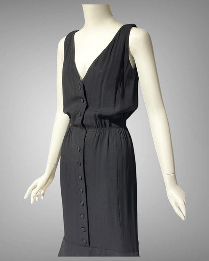 GEOFFREY BEENE vintage 1960s little black dinner & cocktails dress or day dress