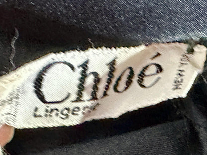 CHLOE Lingerie, vintage 1990s nightgown slip dress, black shift negligee