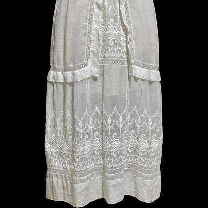 1900s Antique Victorian wedding dress, vintage white batiste cotton gown, Edwardian bride