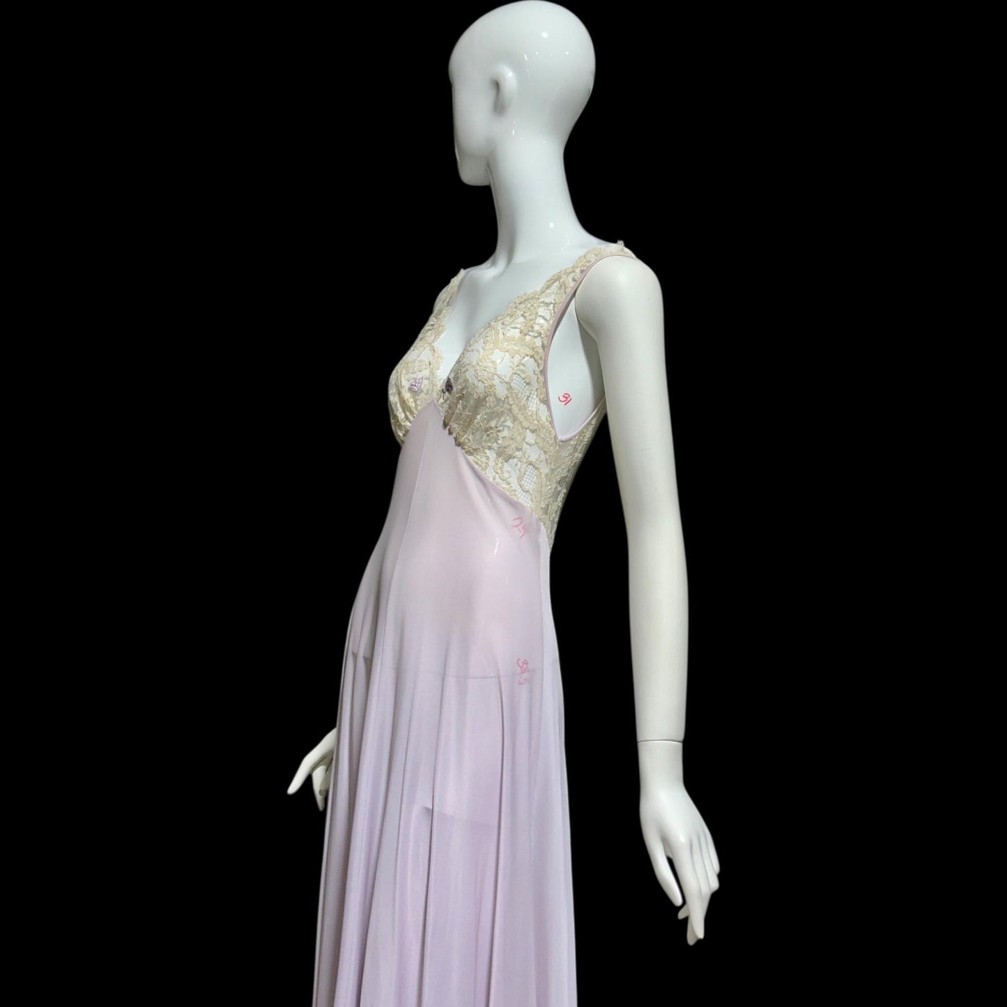 CLAIRE SANDRA by Lucie Ann vintage 1960s Nightgown: Powder Lavender Jersey Knit Gown