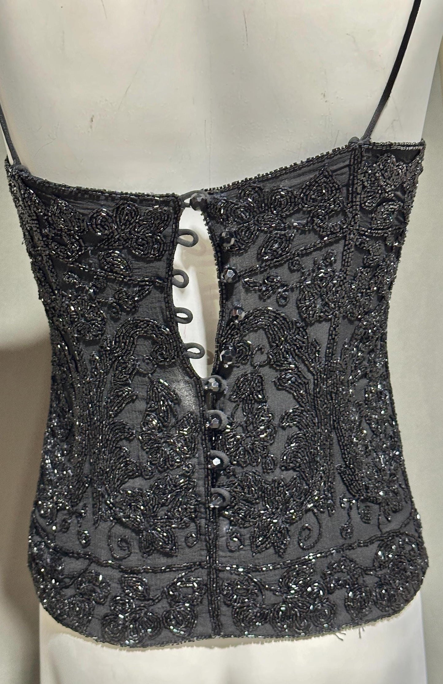 EAVIS and BROWN vintage 1980s Beaded Silk Camisole Top, Evening Wear